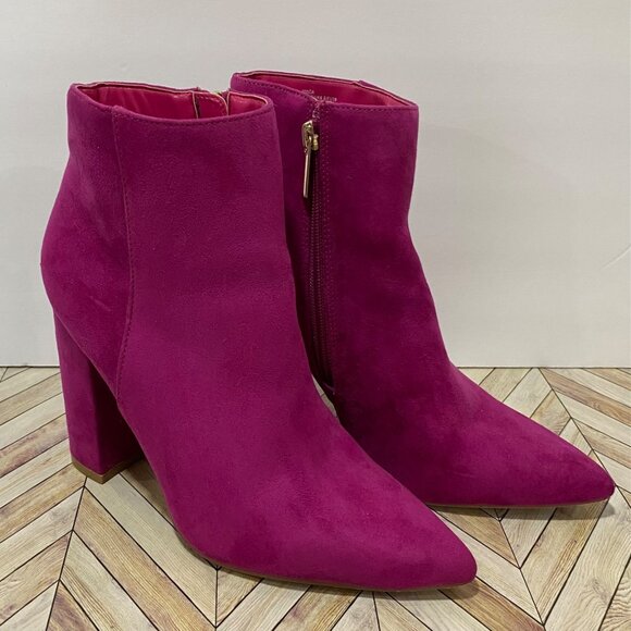 Hot Pink Block Heel Ankle Boots – Size 8.5 (EU 39) - Picture 1 of 7